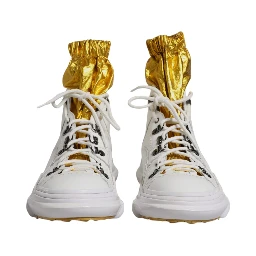 White Nylon Galileo High Top Sneakers Shoes