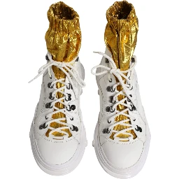 White Nylon Galileo High Top Sneakers Shoes