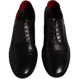 Black Calfskin Leather Derby Men Dress Shoes