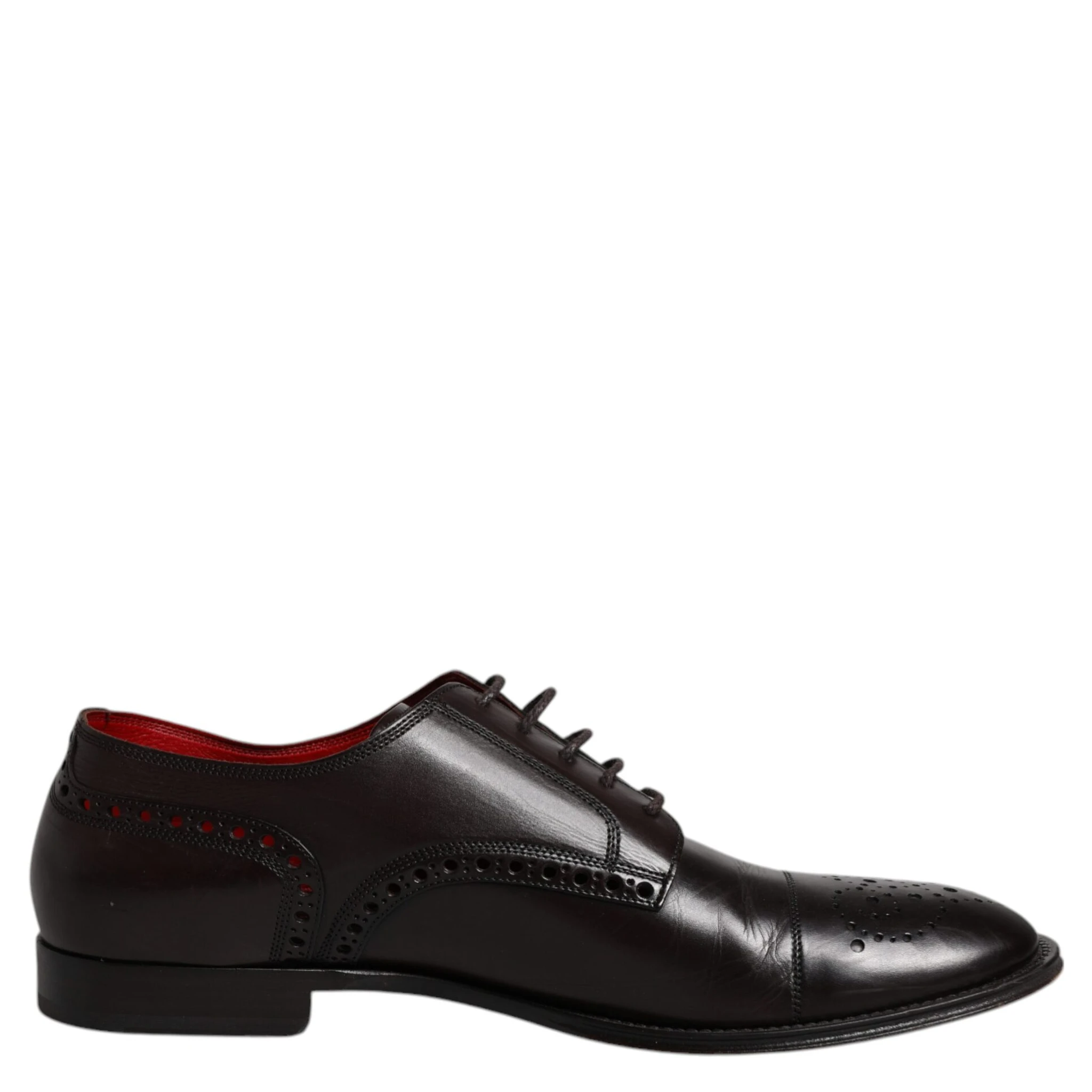 Black Calfskin Leather Derby Men Dress Shoes