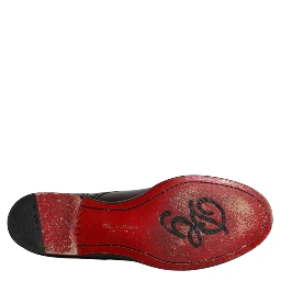 Black Calfskin Leather Derby Men Dress Shoes