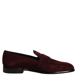 Bordeaux Suede Loafers Formal Men Dress Shoes