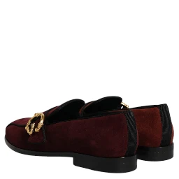 Bordeaux Suede Loafers Formal Men Dress Shoes
