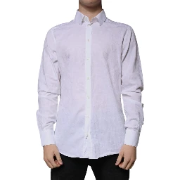 White Cotton Slim Fit Men MARTINI Dress Shirt