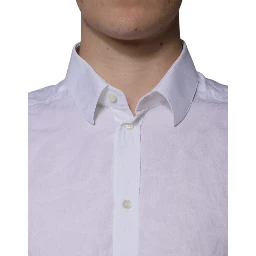 White Cotton Slim Fit Men MARTINI Dress Shirt