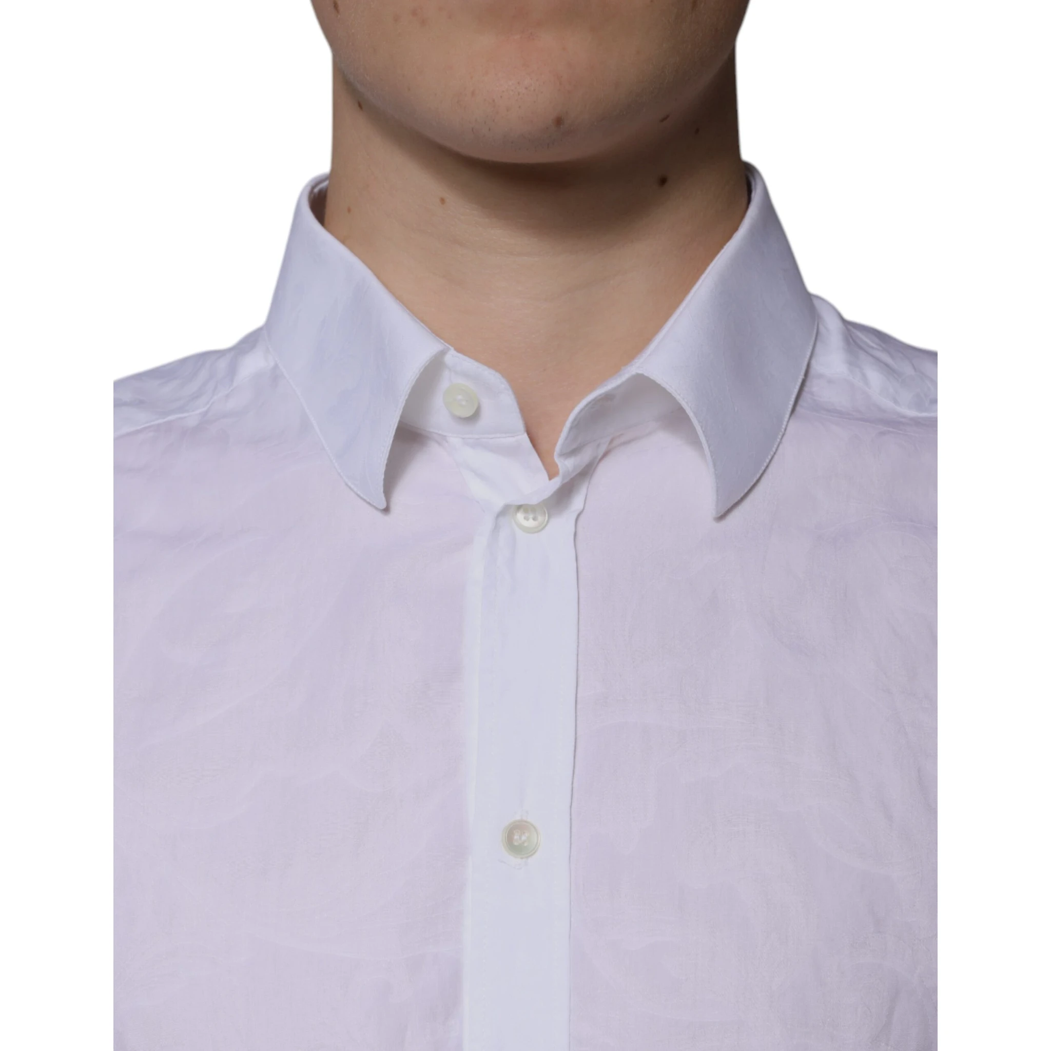 White Cotton Slim Fit Men MARTINI Dress Shirt