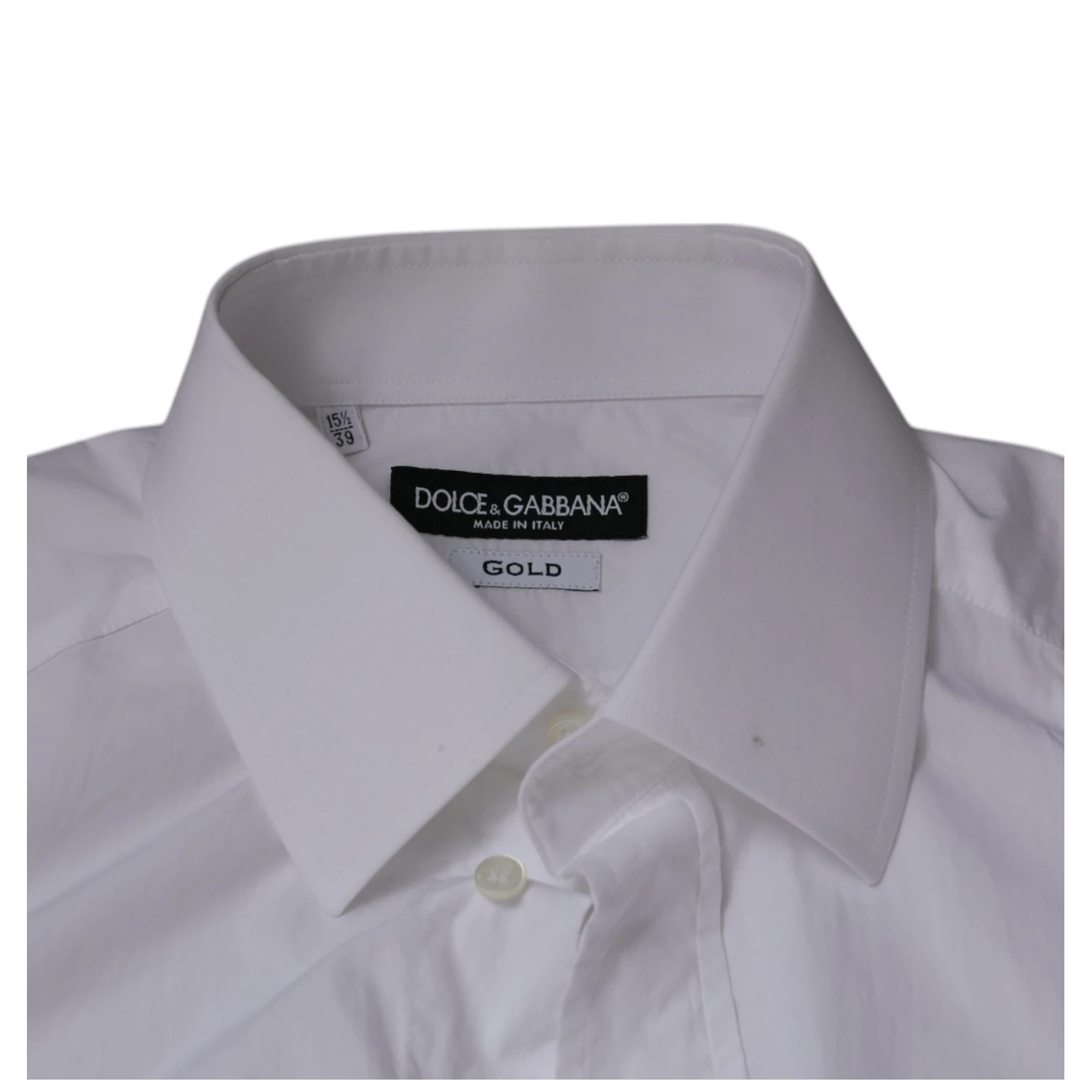 White Cotton Slim Fit Men GOLD Dress Shirt
