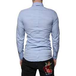 Light Blue Cotton Slim Fit GOLD Dress Shirt