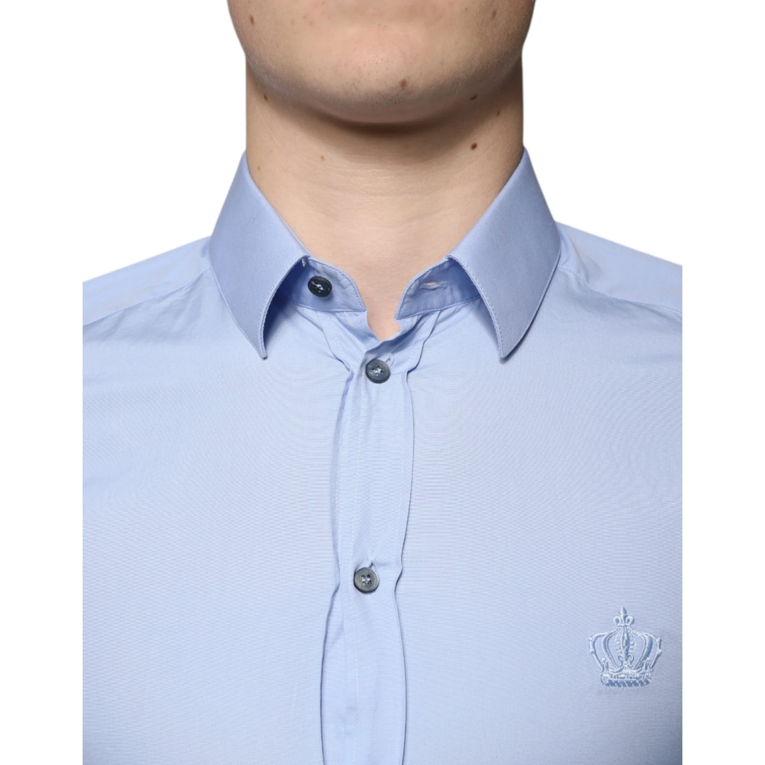 Light Blue Cotton Slim Fit GOLD Dress Shirt