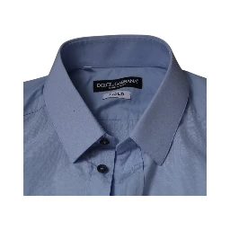 Light Blue Cotton Slim Fit GOLD Dress Shirt