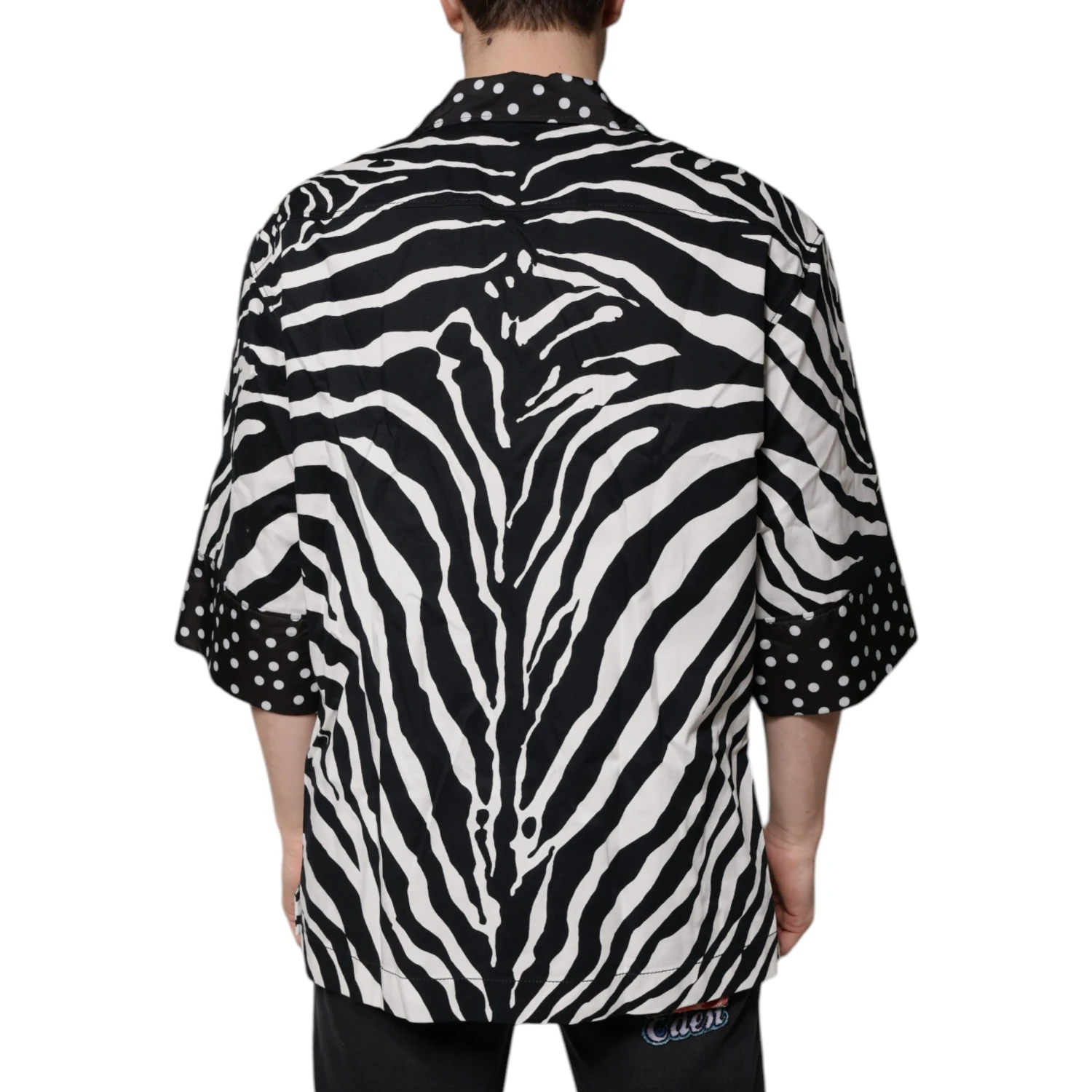 Black White Zebra Button Down Oversize Shirt