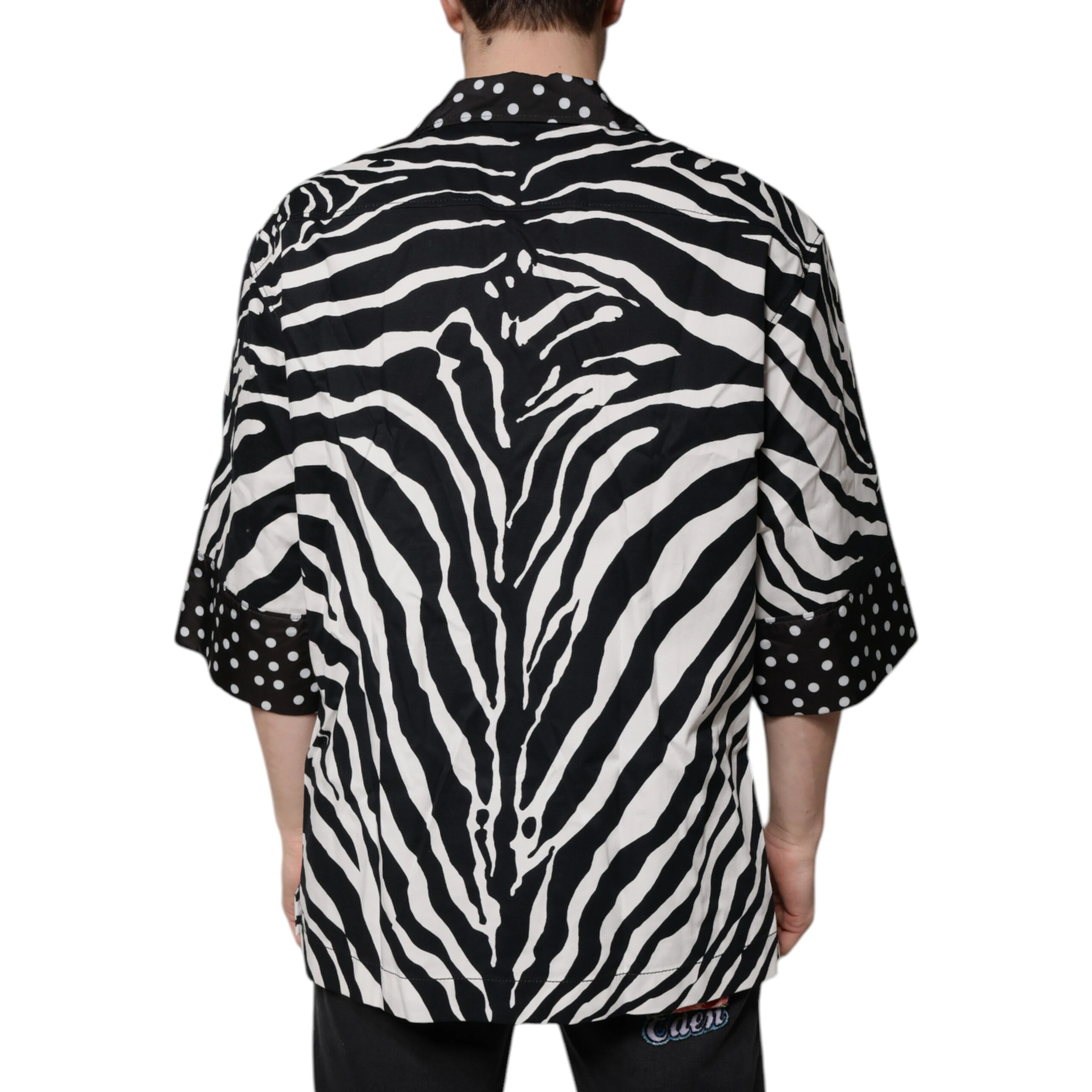 Black White Zebra Button Down Oversize Shirt