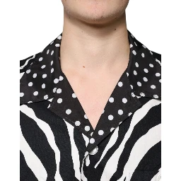 Black White Zebra Button Down Oversize Shirt