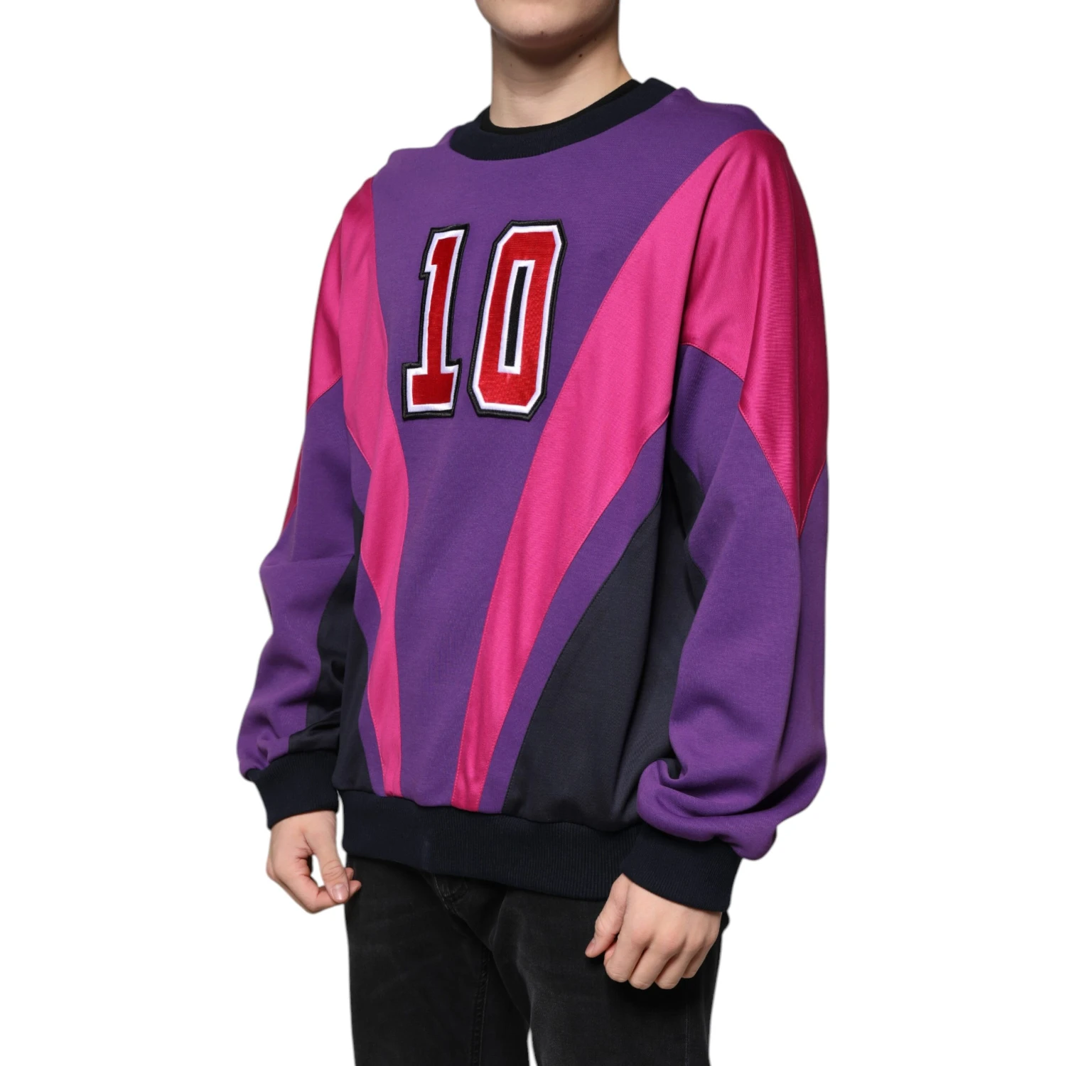 Multicolor Crew Neck Men Sweatshirt Sweater