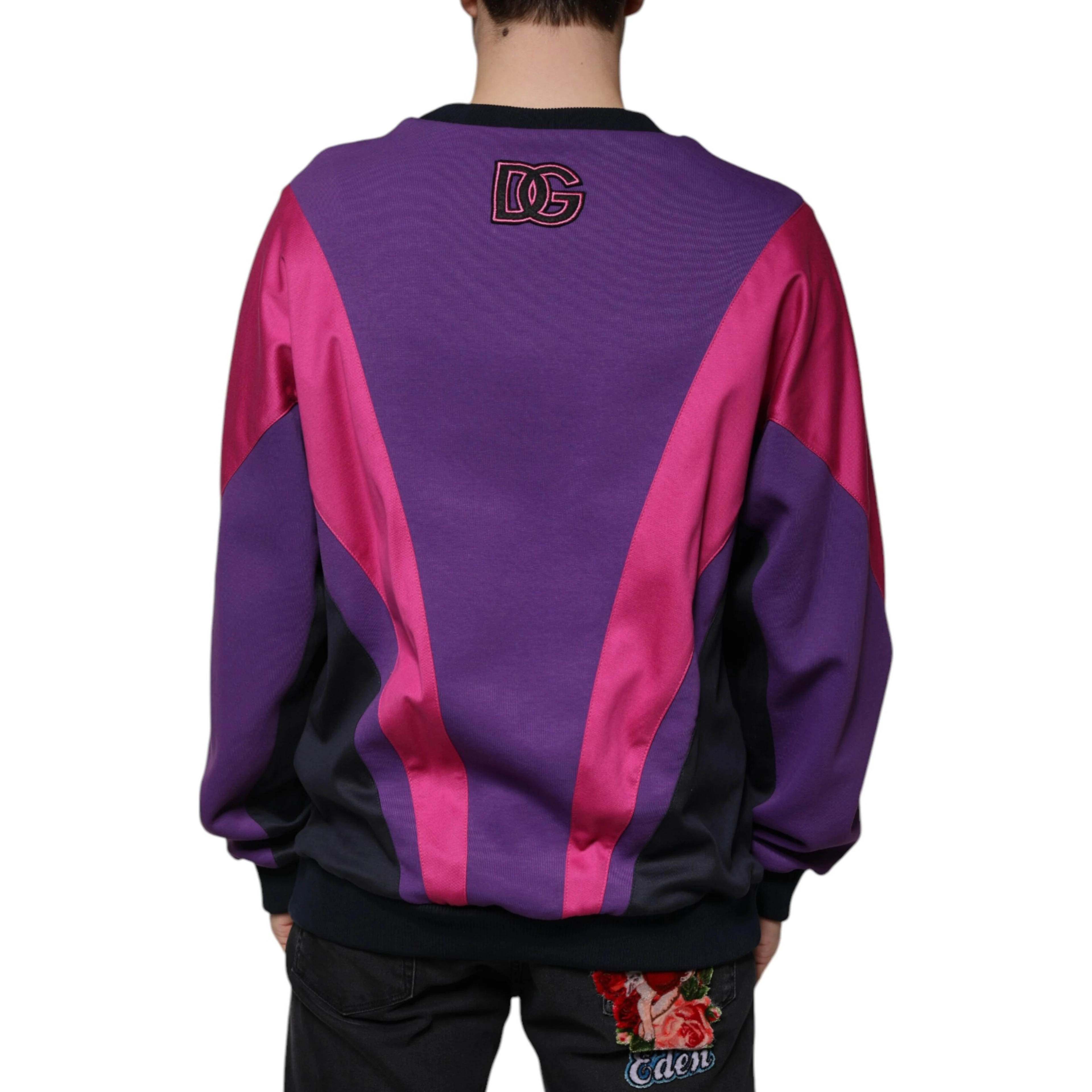 Multicolor Crew Neck Men Sweatshirt Sweater