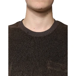 Brown Cotton Crew Neck Short Sleeves T-shirt