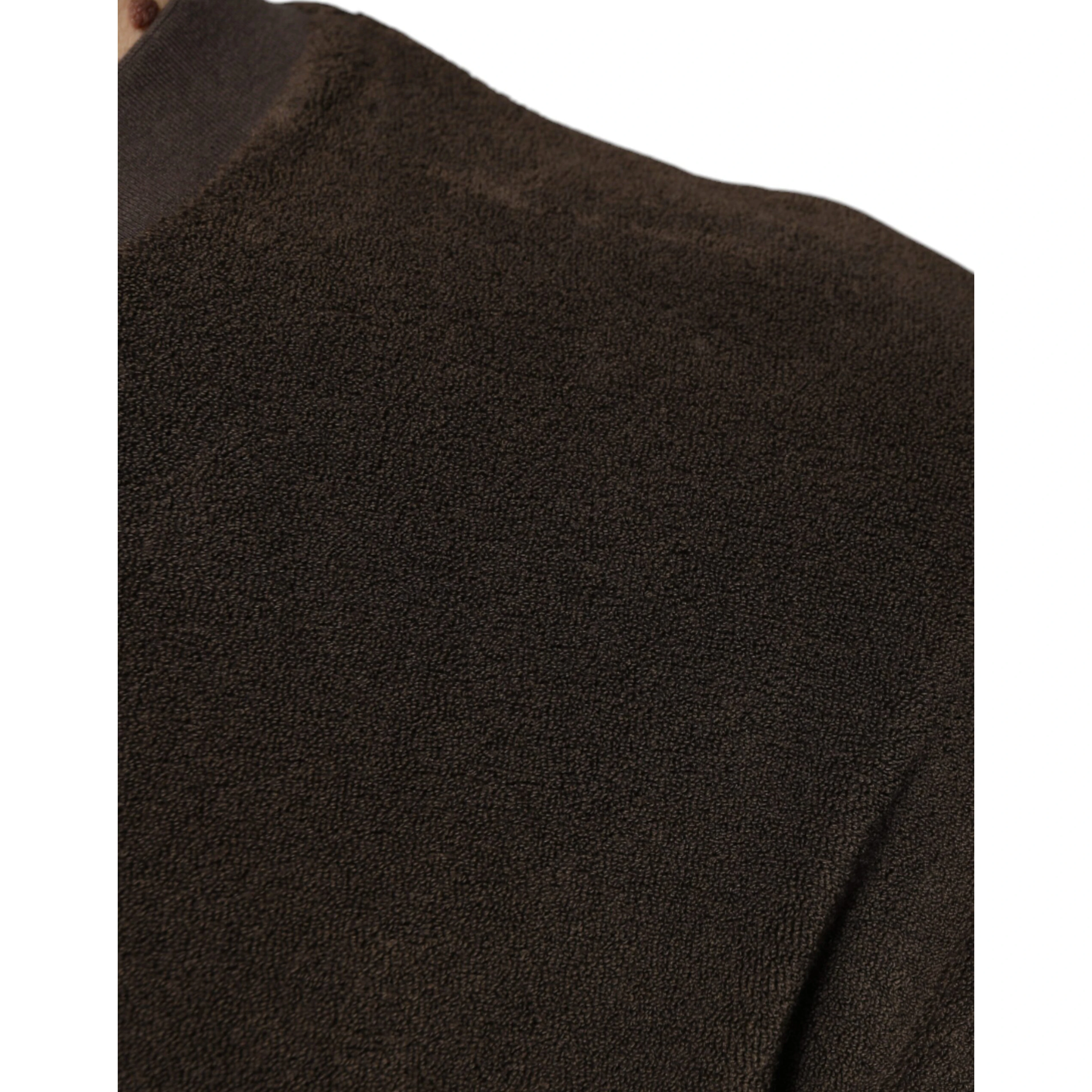 Brown Cotton Crew Neck Short Sleeves T-shirt