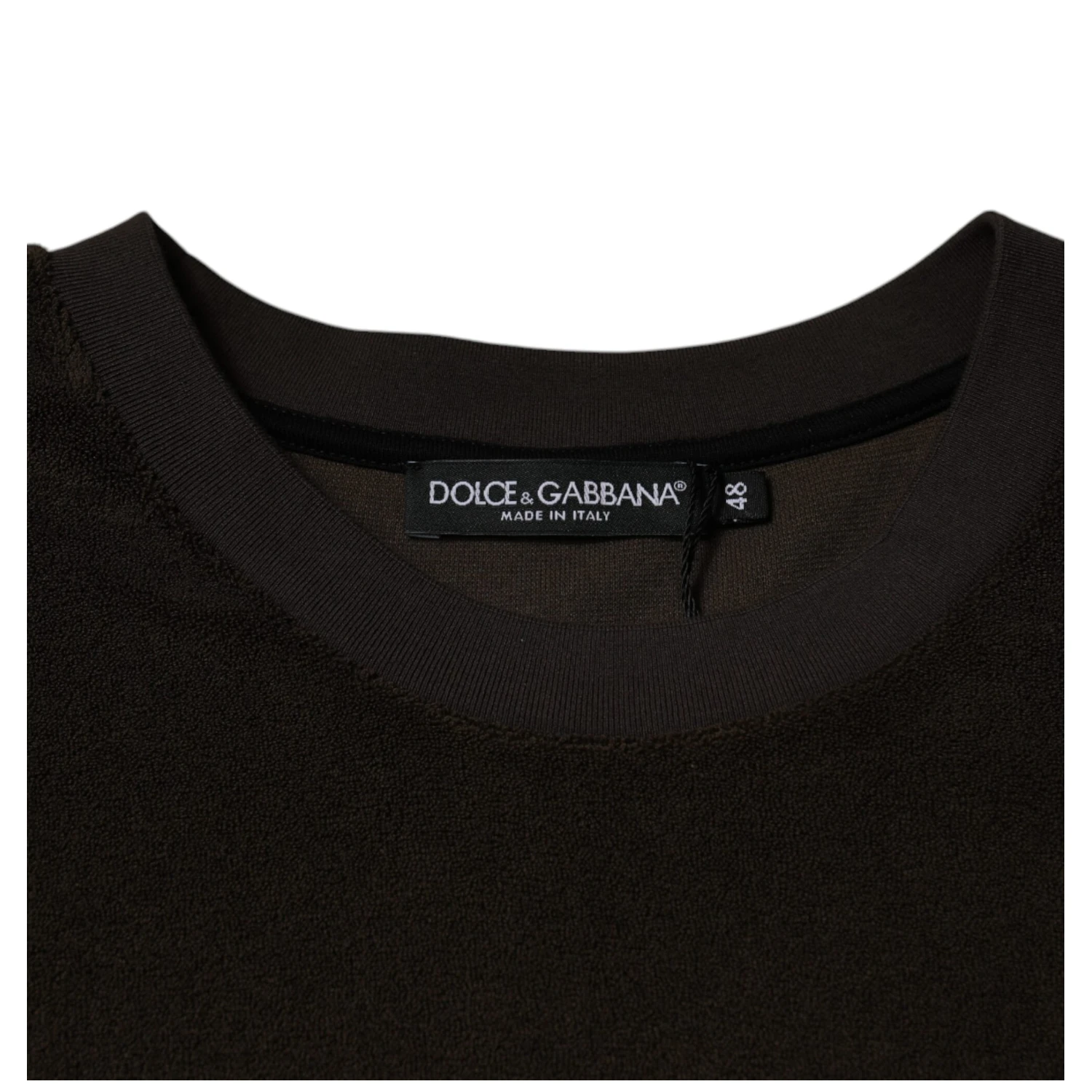 Brown Cotton Crew Neck Short Sleeves T-shirt