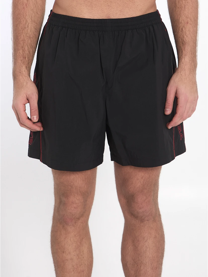 Bermuda shorts with red logo