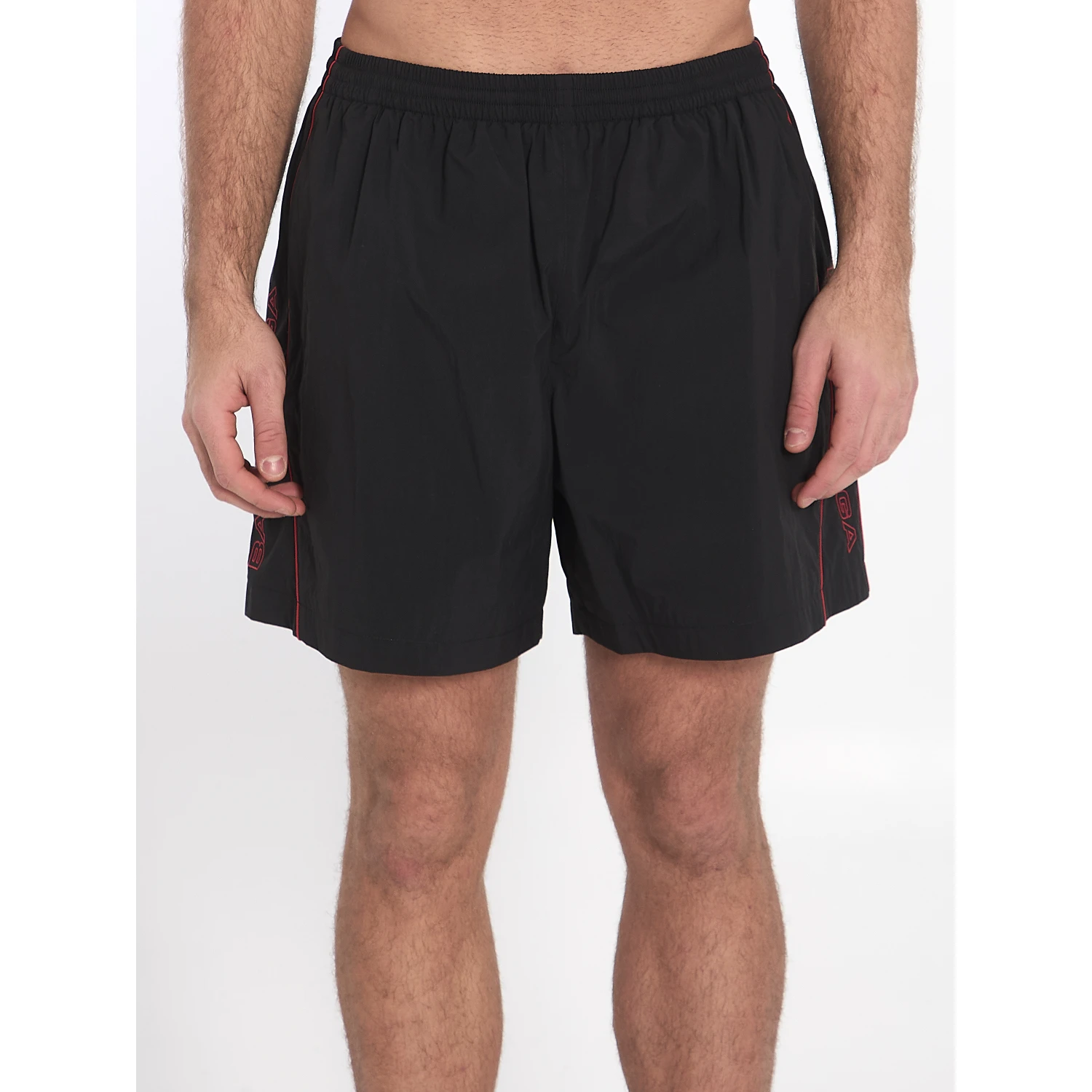 Bermuda shorts with red logo