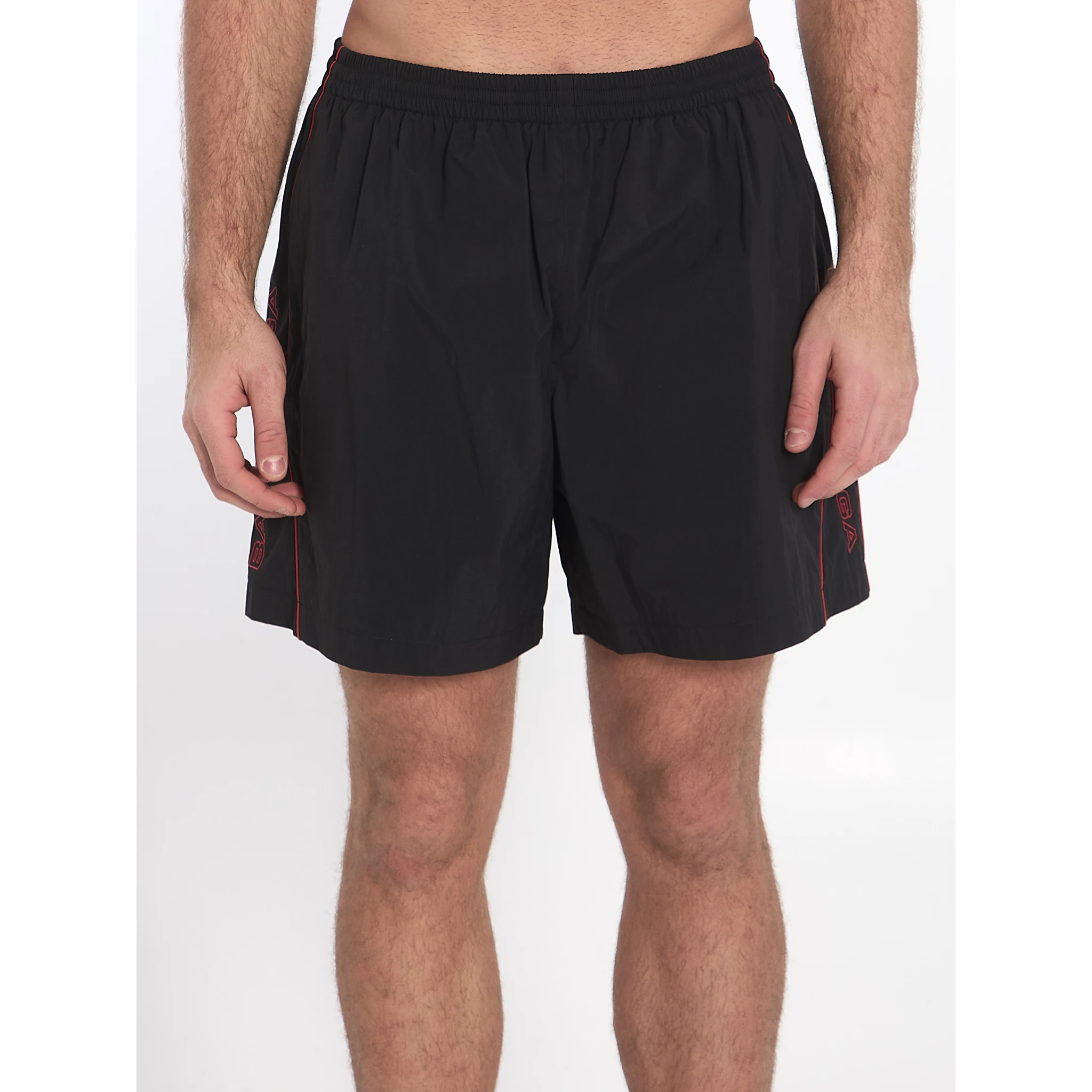 Bermuda shorts with red logo