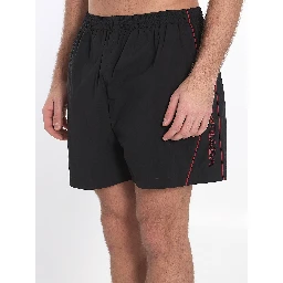 Bermuda shorts with red logo