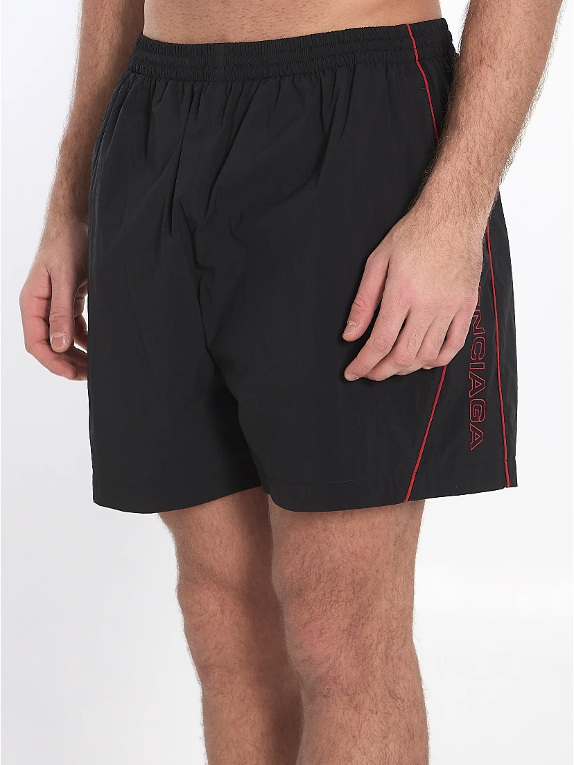 Bermuda shorts with red logo