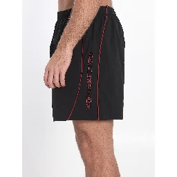 Bermuda shorts with red logo