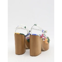 Floral platform sandals