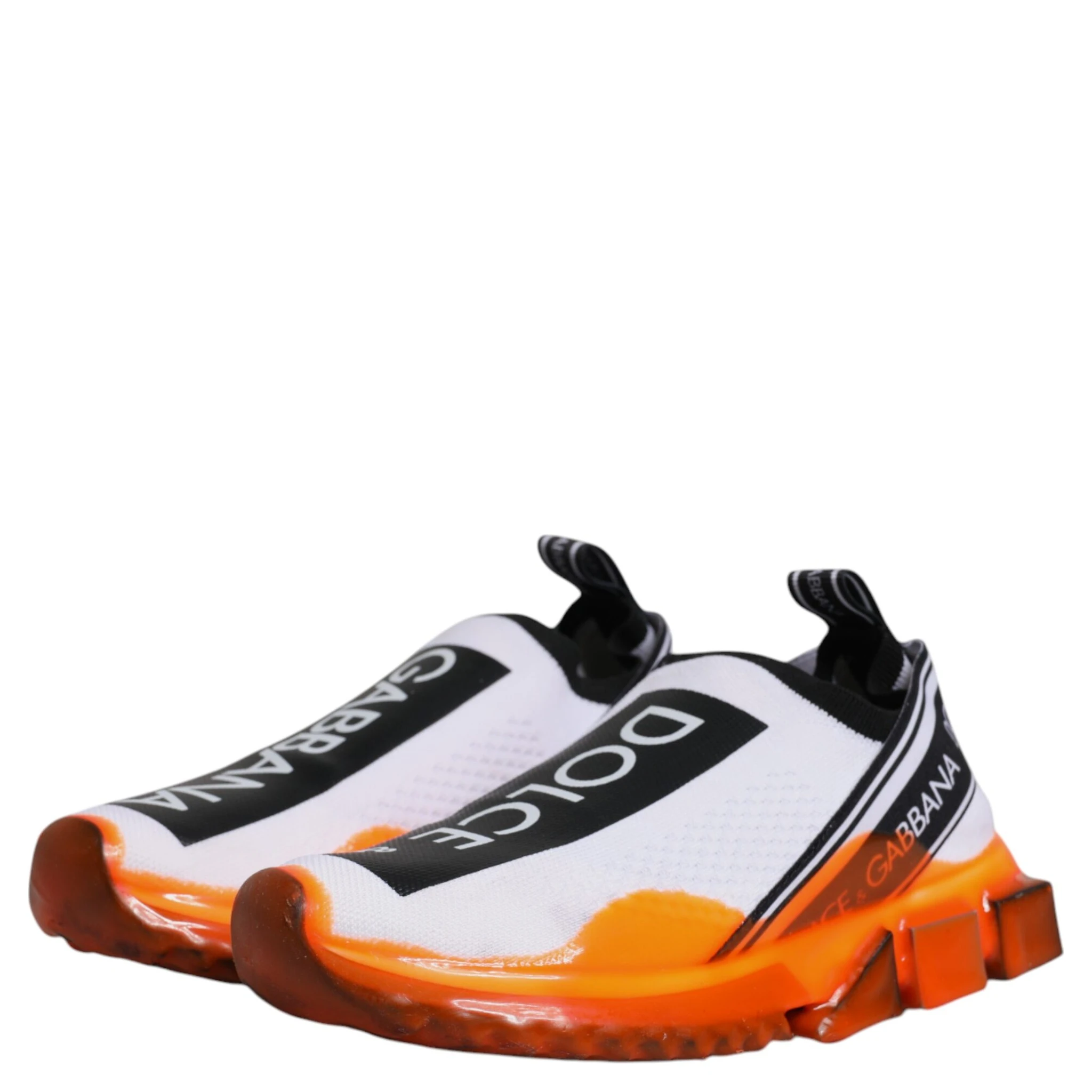 White Orange Slip On Sorrento Sneakers Shoes