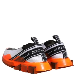 White Orange Slip On Sorrento Sneakers Shoes