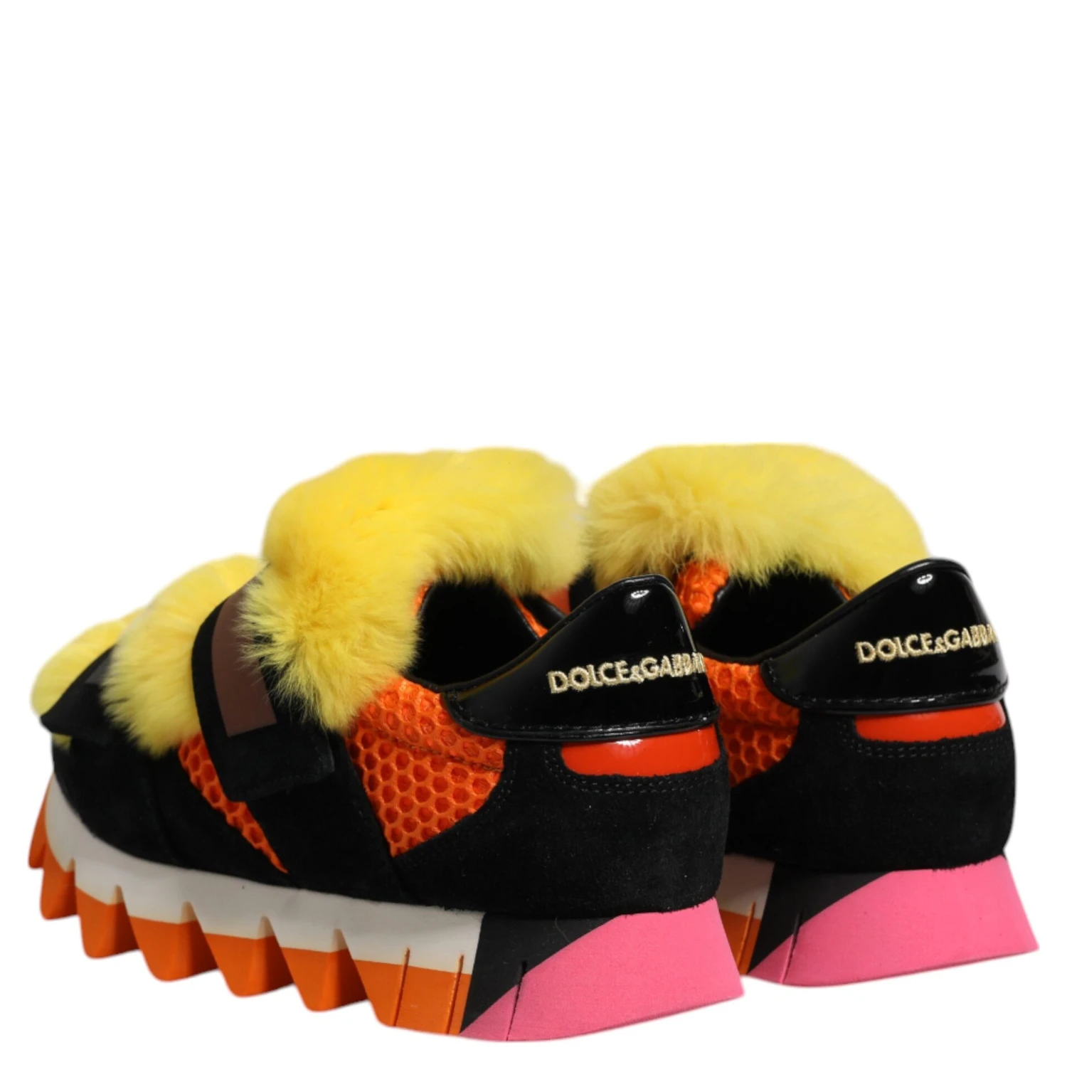 Multicolor Fur Embellished Sneakers Shoes