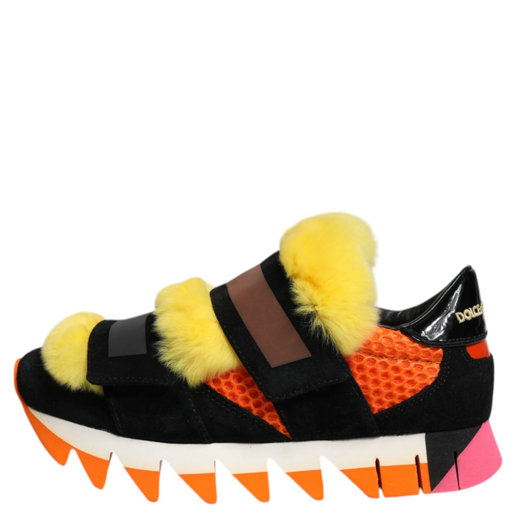 Multicolor Fur Embellished Sneakers Shoes