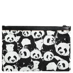 Black White Panda Pattern Clutch Pouch Bag