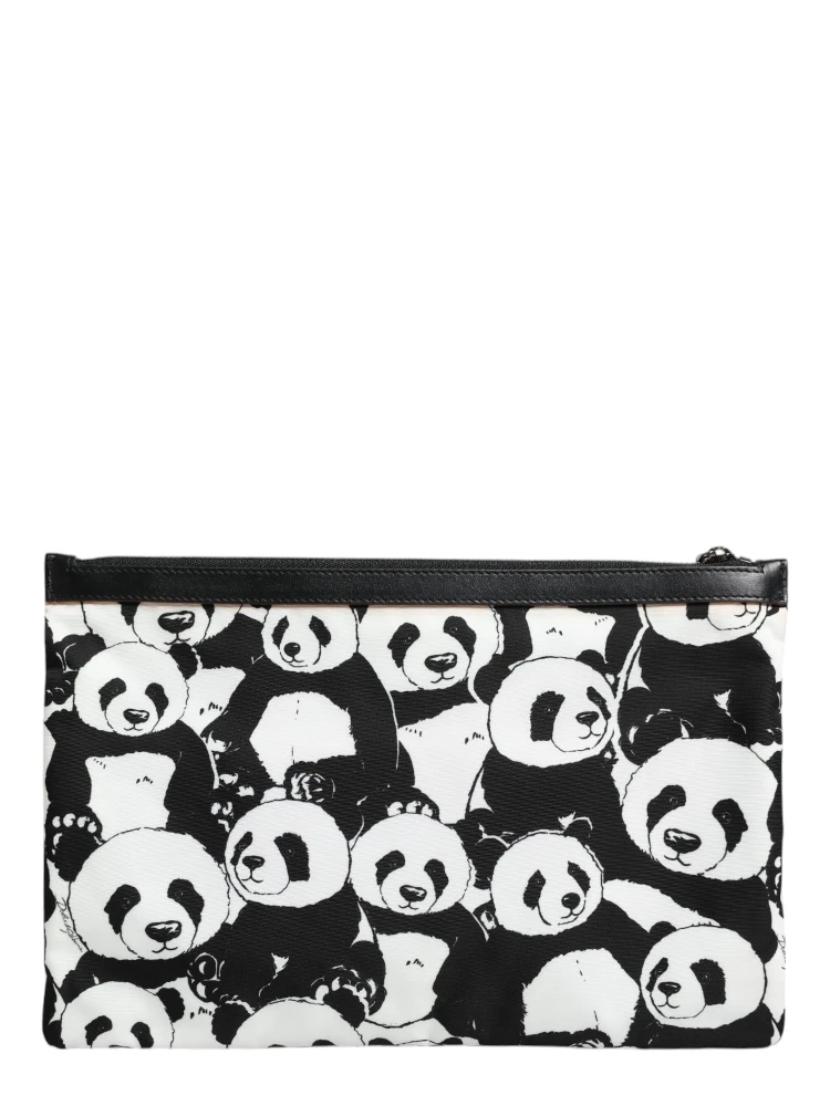 Black White Panda Pattern Clutch Pouch Bag