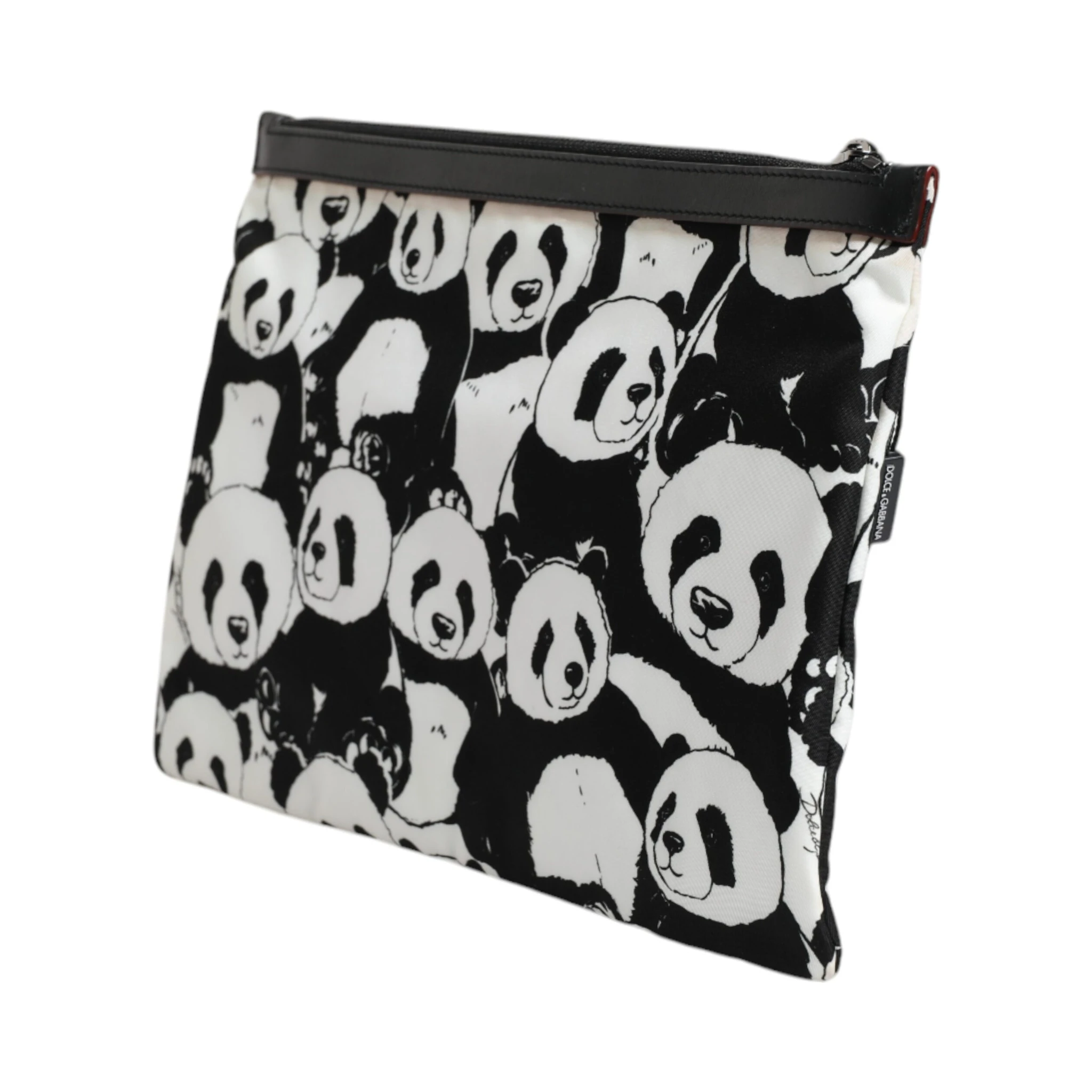 Black White Panda Pattern Clutch Pouch Bag