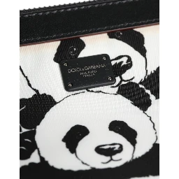 Black White Panda Pattern Clutch Pouch Bag