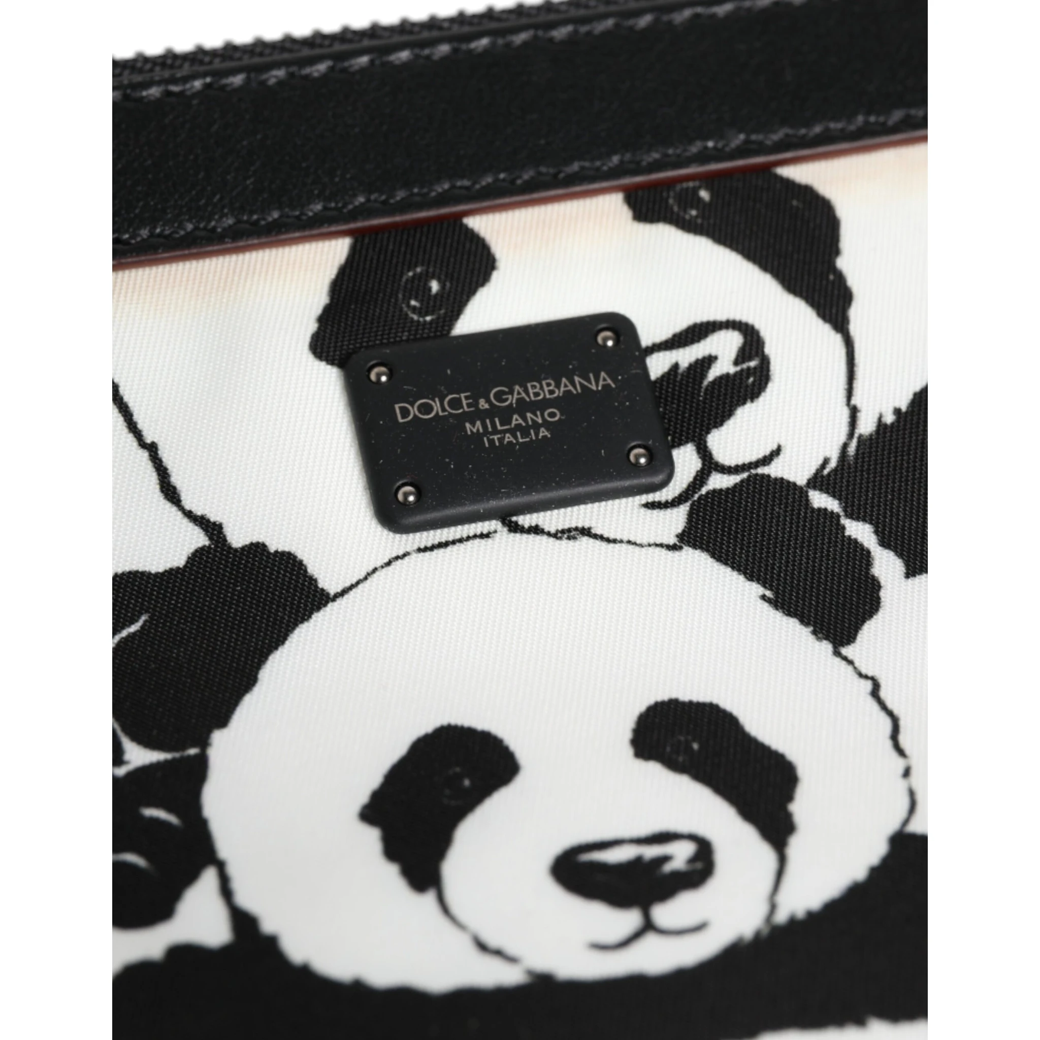Black White Panda Pattern Clutch Pouch Bag