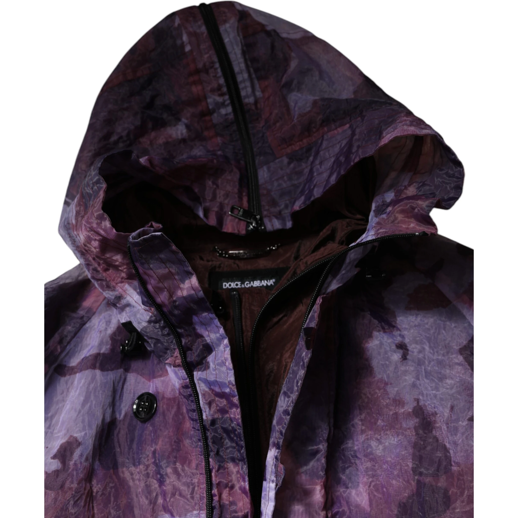 Purple Camouflage Hooded Men Blouson Jacket