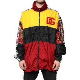 Multicolor Patchwork Men Full Zip Sweater