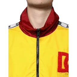 Multicolor Patchwork Men Full Zip Sweater