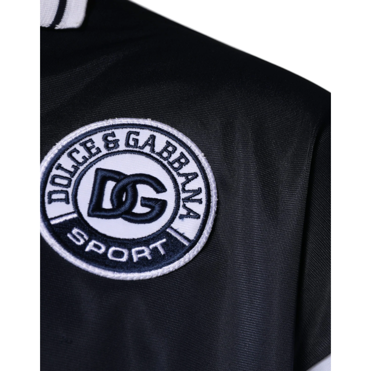 Blue Logo Jersey Collared Pullover Sweater