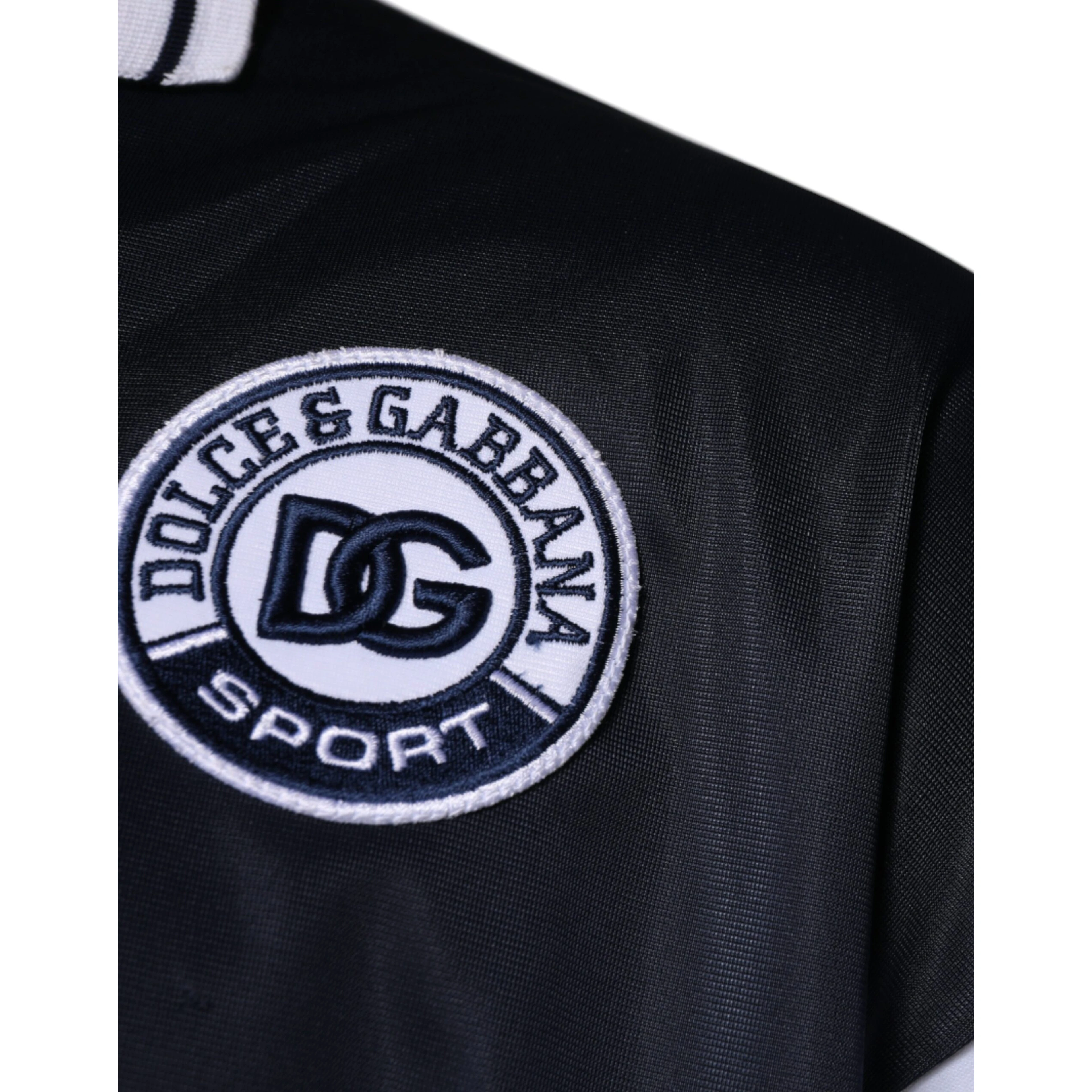 Blue Logo Jersey Collared Pullover Sweater