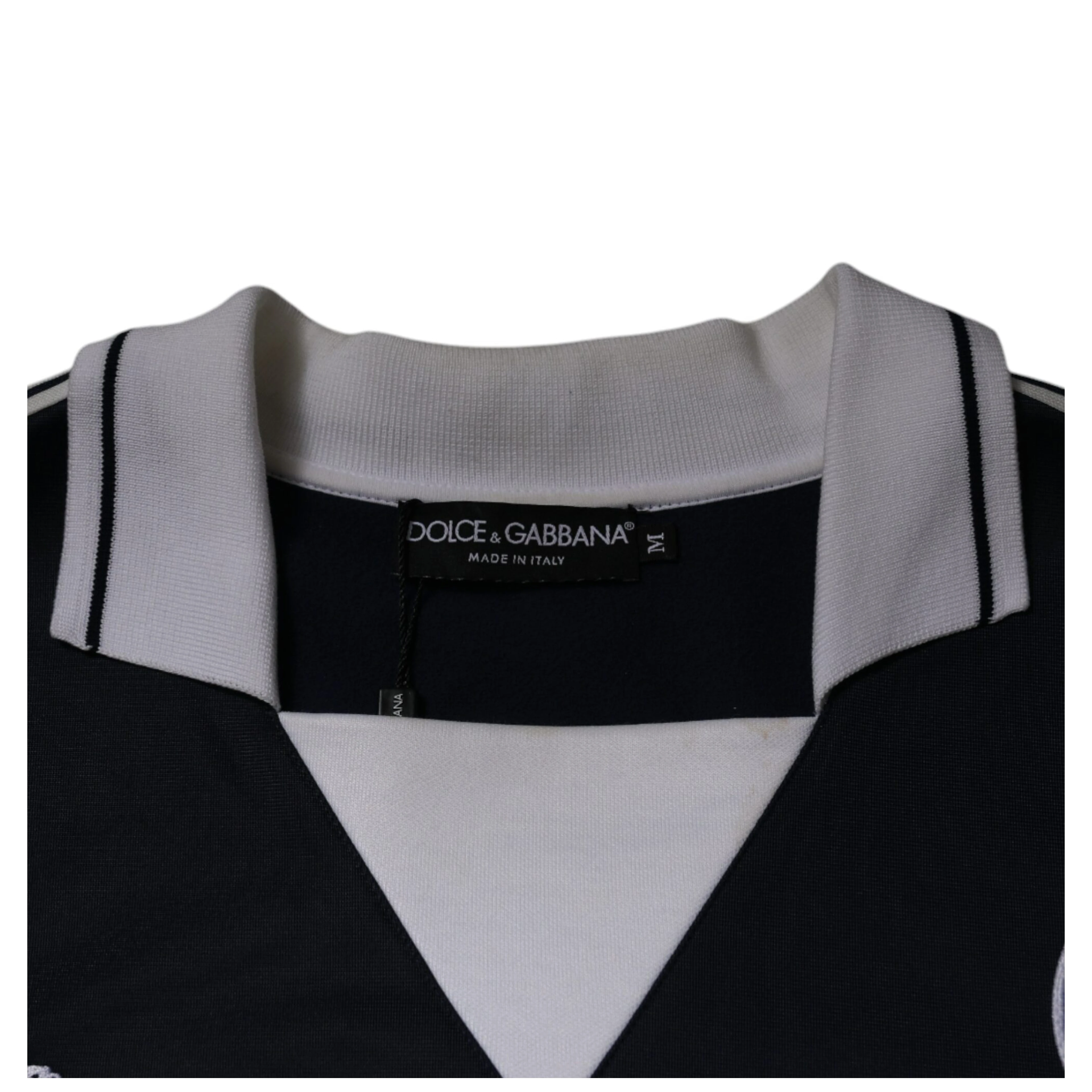 Blue Logo Jersey Collared Pullover Sweater
