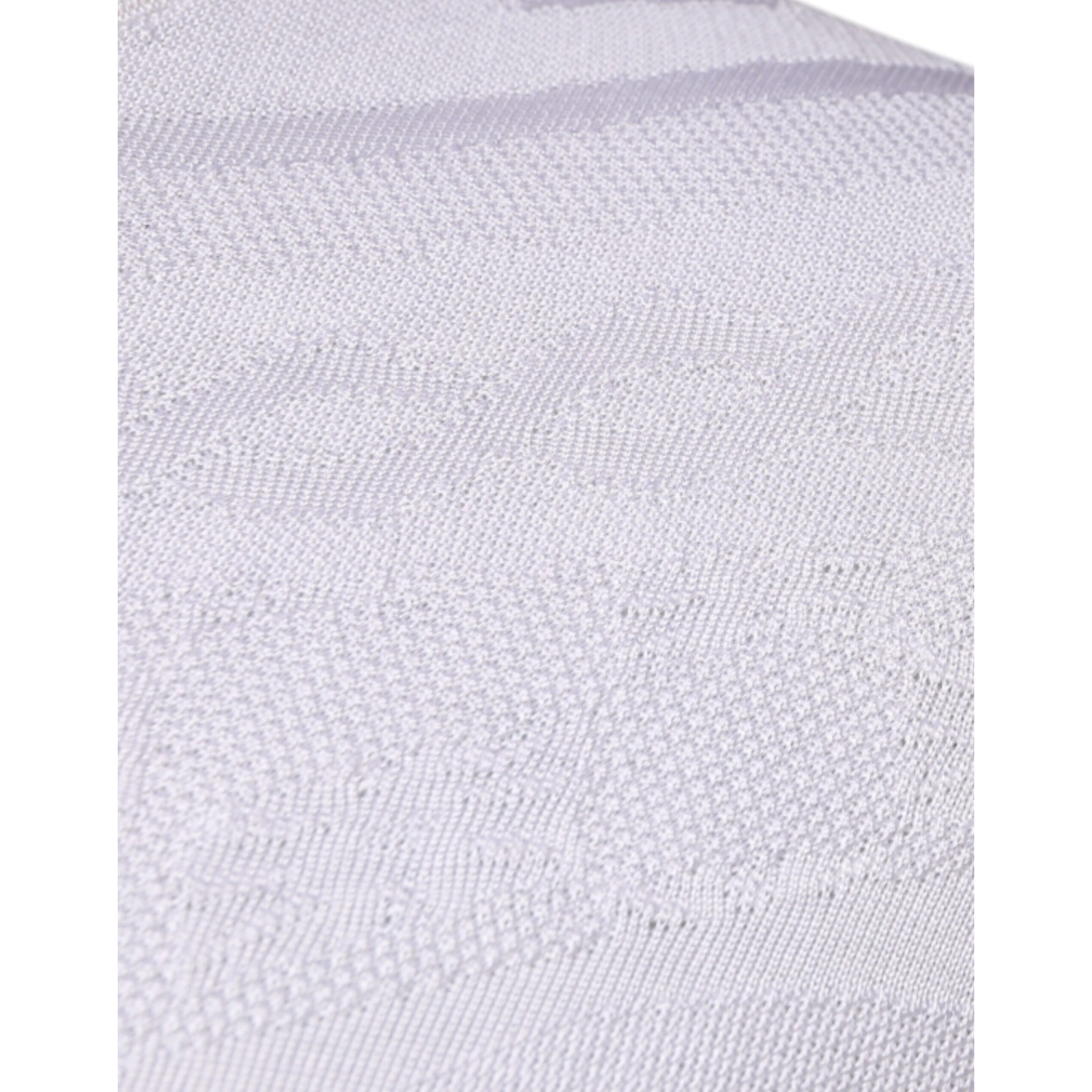 White Silk Crew Neck Men Pullover Sweater