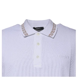 White Viscose Collared Men Polo Short Sleeves T-shirt