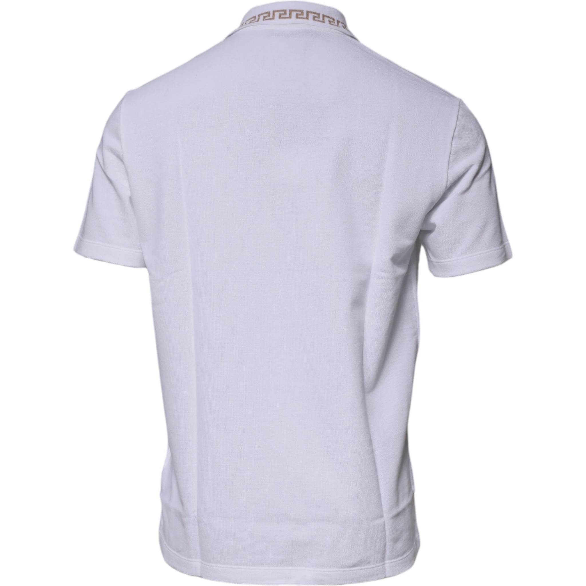 White Viscose Collared Men Polo Short Sleeves T-shirt