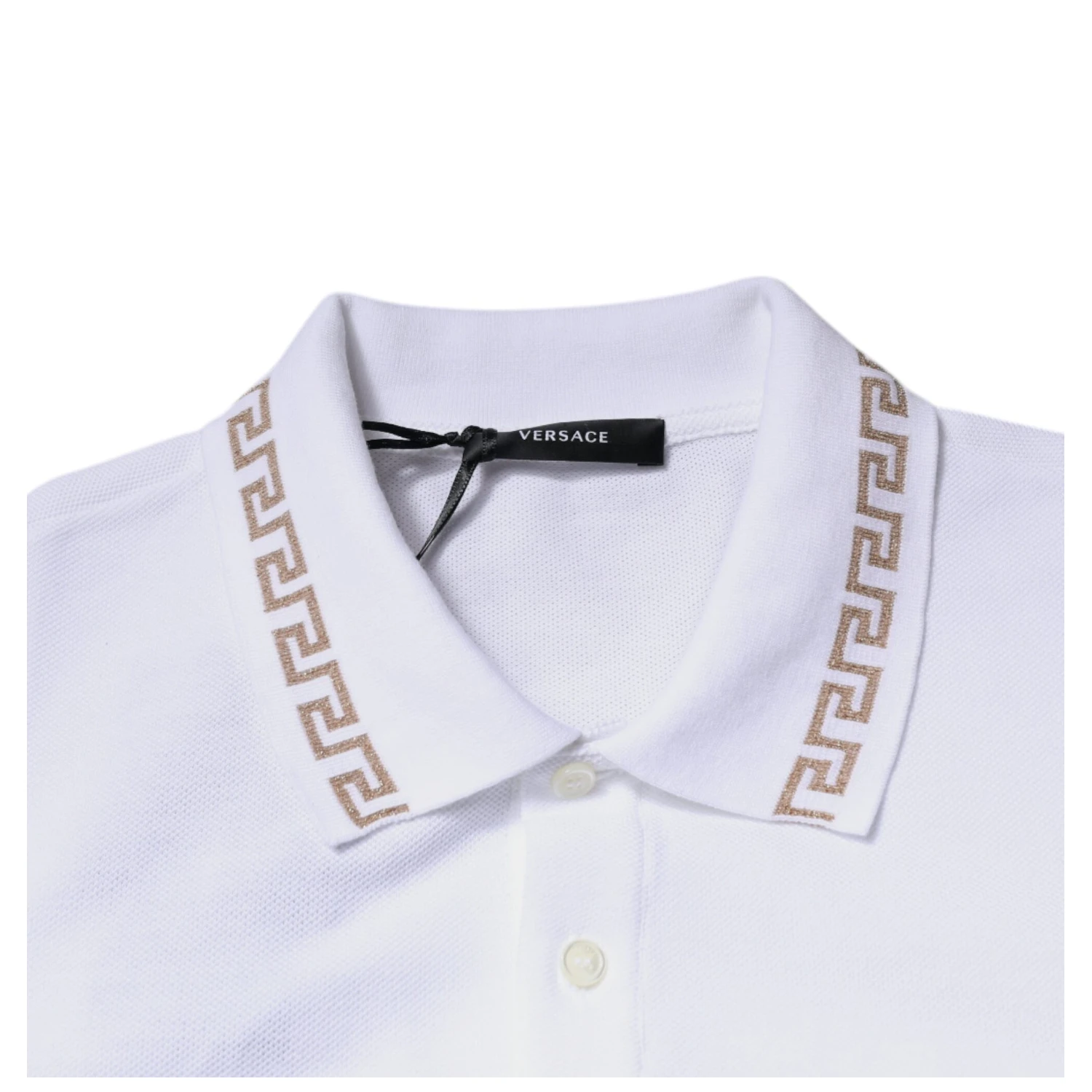 White Viscose Collared Men Polo Short Sleeves T-shirt