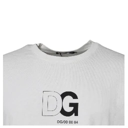 White DG Logo Crew Neck Short Sleeves T-shirt