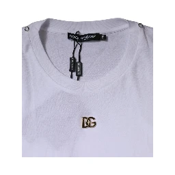 White DG Logo Crew Neck Short Sleeve T-shirt